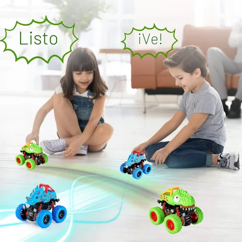 Miniatura 2 de LODBY Juguetes de dinosaurio para niños de 2, 3, 4 y 5 años - Camiones monstruo para niños pequeños de 2 a 4 y 6 años - Coches de dinosaurio