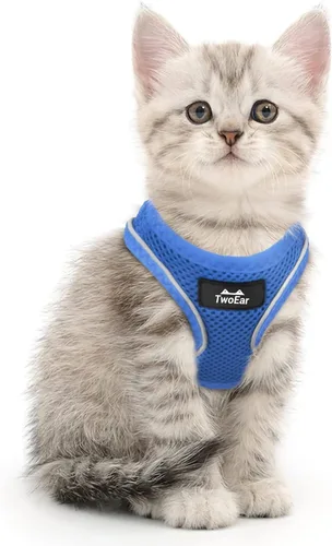 Miniatura 22 de TwoEar Arnés de gato a prueba de escape, suave chaleco ajustable para perro, de malla transpirable, chaqueta reflectante de fácil control para Negro