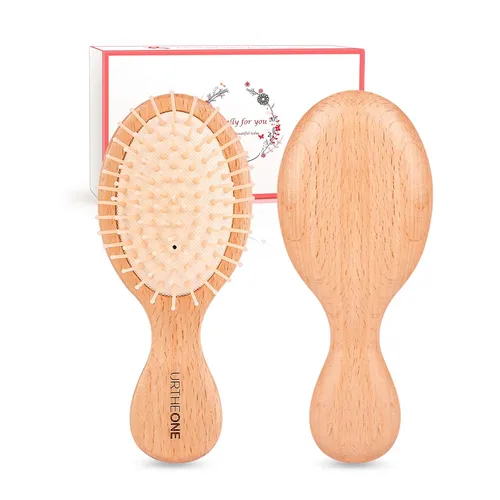 Mini cepillo de pelo, cepillo desenredante para cabello grueso, rizado, fino, largo, corto, húmedo o seco, cepillo de viaje pequeño de bolsillo para