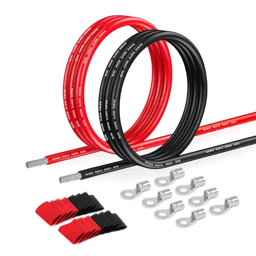 Miniatura 15 de Cable eléctrico 4 AWG calibre 4 UL1015, longitud de 19.7 pies (9.84 pies negro y 9.84 pies rojo), cable de cobre estañado, adecuado para sistemas