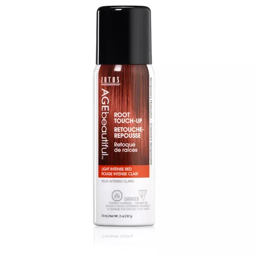 AGE beautiful Spray de color para el cabello para retoque de raíz, corrector gris, cobertura temporal, añade volumen y cubre parches de Rojo intenso