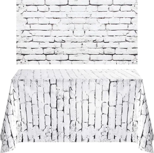 Miniatura 8 de Chuangdi 2 piezas de telón de fondo de pared de piedra de 4.5 x 9 pies, decorado de escena de pared de piedra, papel tapiz, cortinas, puerta, mantel
