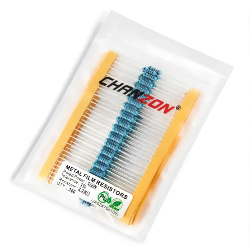 Miniatura 60 de Chanzon - 100 resistencias de película metálica 1/2 W (0.5 W) 10 Ω ohmios ±1% de tolerancia 10R MF, resistencias de agujero pasante con limitación