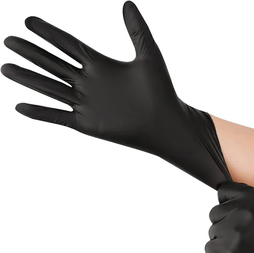 Miniatura 5 de Guantes desechables de nitrilo, sin polvo, sin látex, no estériles, industriales, aptos para alimentos, medianos, grandes, extragrandes Negro-grande