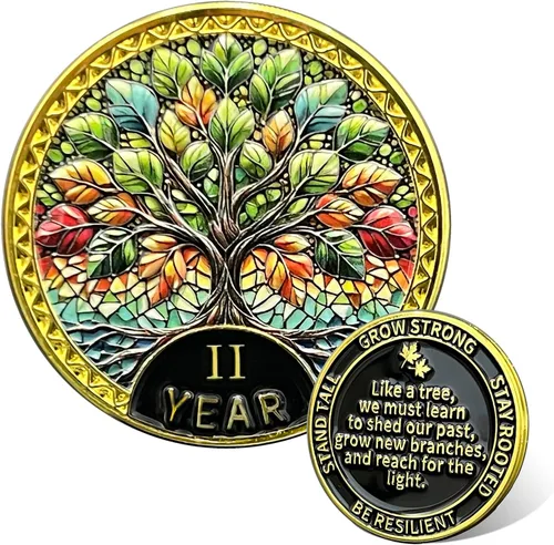 Miniatura 18 de Árbol de la resiliencia Conmemorativa Recuperación de Monedas Adicción a la Recuperación de Monedas NA AA Fichas y Medallones Moneda de desafío