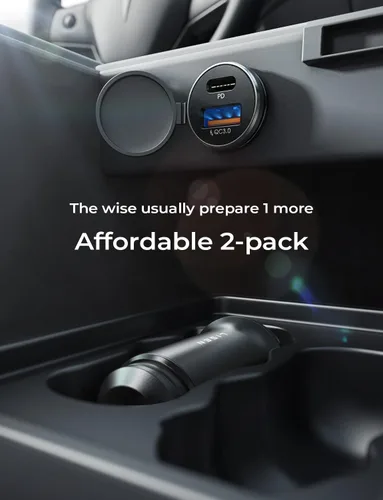 Miniatura 5 de LISEN Cargador de Coche USB C [2 Pack] [Mini y Metal] Cargador USB para Encendedor de Cigarrillos Carga Rápida [PD QC 3.0] Cargador de Teléfono