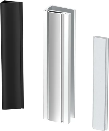 Imán para Puerta de Ducha - Canal en U para Marco de Puerta con Golpeador de Metal y Imán para Puertas de Ducha de Cristal Giratorias de 1/8" 5/32"