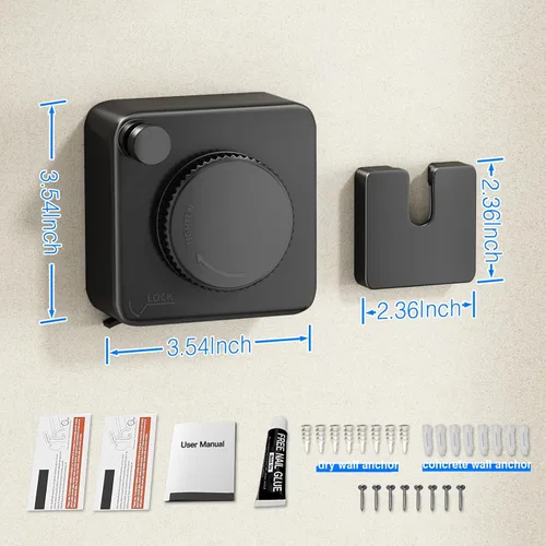 Miniatura 7 de MUSTORN Tendedero retráctil para interiores, línea de ropa para exteriores que no se hunde, línea de ropa resistente para secar la ropa, línea