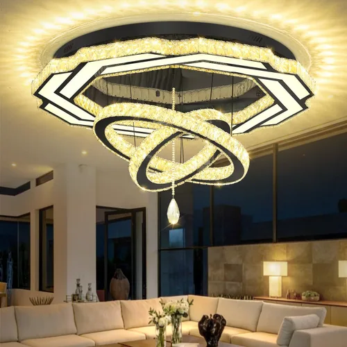 Miniatura 24 de Flashing God Candelabros de cristal modernos de 12 pulgadas, lámpara de techo de montaje empotrado, mini lámpara LED regulable para pasillo, lámpara