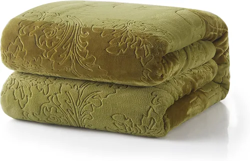Miniatura 7 de Tache Elegant Embossed Sherpa Bed Throw Blanket (Blue, 50 x 60 Inch)