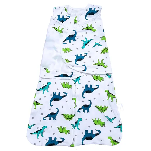 Miniatura 10 de Saco de envolver para bebé con patrón de dinosaurio de algodón de 3 maneras ajustables, mantas para bebé recién nacido de 4 meses, 6 meses, 3 a 9