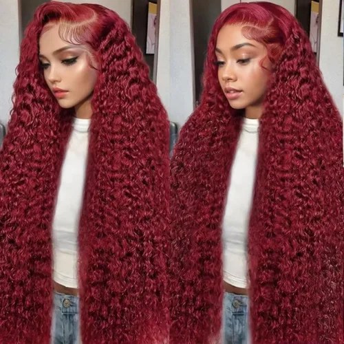 Miniatura 33 de CHEETAHBEAUTY Pelucas de cabello humano brasileño ondulado profundo #4 marrón chocolate 13X6 HD de encaje frontal transparente grado 10A rizado