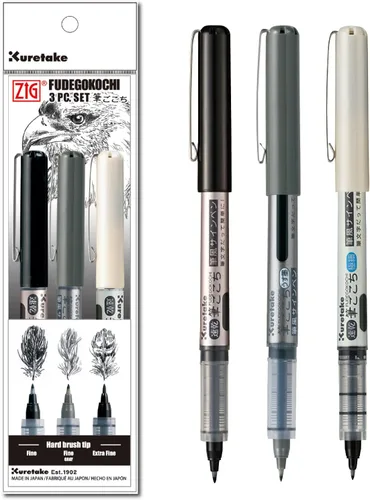 Kuretake Zig Inktober - Juego de rotuladores para ilustración, dibujo de manga, letras y caligrafía, artista profesional, fabricado en Japón