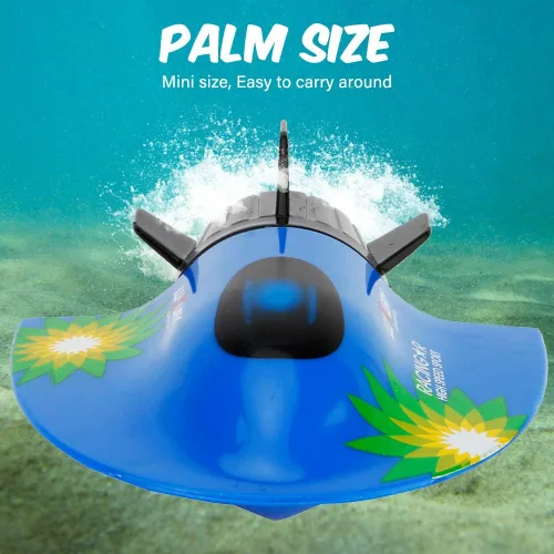 Miniatura 5 de GoolRC Mini barco submarino RC, juguete de buceo impermeable con control remoto (azul)