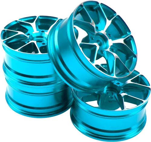 Miniatura 5 de ShareGoo - Llantas de metal RC de 0.472 pulgadas, bujes hexagonales 1/10 RC Drift On-Road Racing Touring Llanta compatible con HSP Tamiya Kyosho Azul