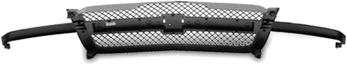 Miniatura 2 de Para Chevy Silverado 1500/2500 HD Grille Assembly 2003 04 05 2006 Inserto de malla Carcasa pintable con inserto gris con barra central