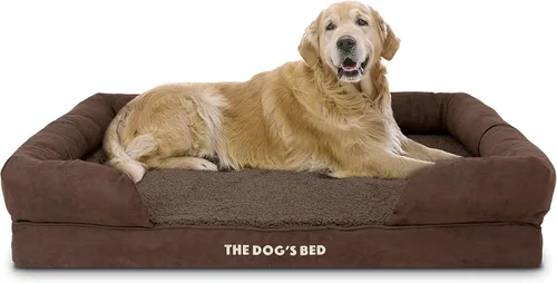 Miniatura 57 de The Dog's Bed - Cama ortopédica de espuma viscoelástica para perros medianos, colchón de soporte de alta densidad, entrada frontal baja, funda negro