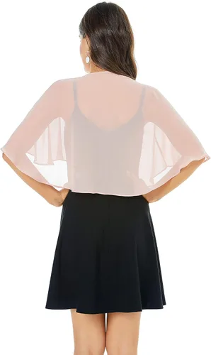 Miniatura 3 de Chales de encaje de gasa suave para vestido de noche, boda, capa para mujer
