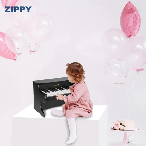 Miniatura 6 de Teclado de Piano para Niños ZIPPY, Piano Digital de 25 Teclas para Niños, Mini Instrumento Educativo Musical de Juguete, Juguete de Madera para Negro