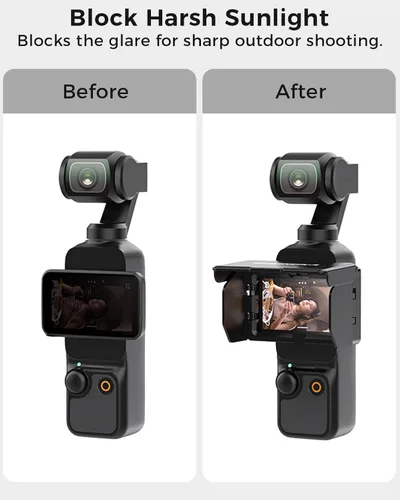 Miniatura 2 de Funda de Pantalla Plegable con Parasol para Accesorios DJI Osmo Pocket 3, Protector Compacto Anti-Reflejos para Fotografía al Aire Libre, Cubierta