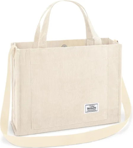 Miniatura 10 de Corduroy Tote Bag for Women Small Satchel Bag Mini Tote Bag Aesthetic Crossbody Handbag - School Work Travel Shopping