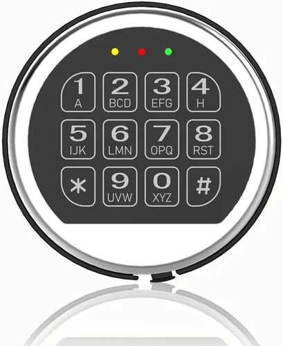 Miniatura 9 de Bloqueo electrónico de repuesto para pistola con bloqueo de solenoide y 2 llaves de anulación, teclado cromado, caja de seguridad ignífuga de alta