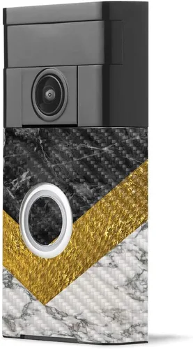 Miniatura 31 de MightySkins - Piel de fibra de carbono para timbre de video con anillo – Madera abstracta Acabado de fibra de carbono texturizado protector