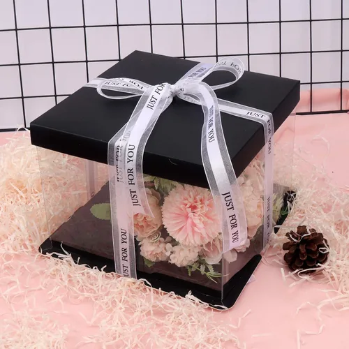 Miniatura 7 de 2 rollos de cinta de Pascua de gasa blanca y negra, cinta Just for You para envoltura de regalos, fiesta de vacaciones, decoración de boda, cinta