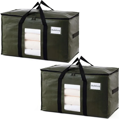 Miniatura 24 de TAILI - Bolsas de mudanza extra grandes, paquete de 10 bolsas negras resistentes para almacenamiento con ventana visible, asas envolventes