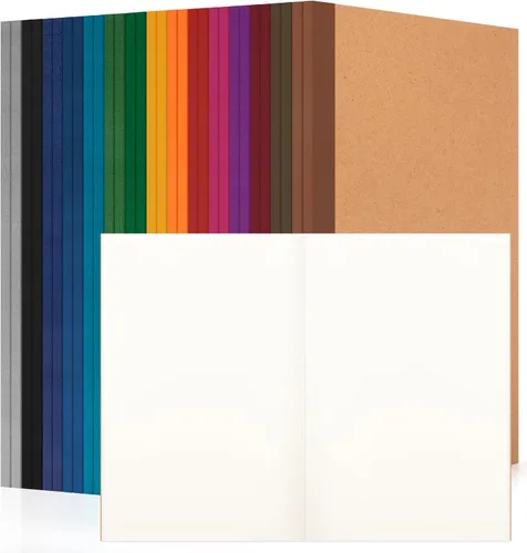 Miniatura 11 de Paquete de 30 cuadernos en blanco a granel, cuaderno de composición de papel A5 sin forro, 8.3 x 5.5 pulgadas, cubierta de papel kraft con espinas