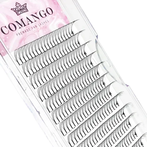 Miniatura 66 de CoMango Extensiones de pestañas de volumen 3D/4D/5D/6D/10D, grosor de 0.003 in, rizo C/D, tallo corto de 0.315-0.591 in, extensiones de pestañas