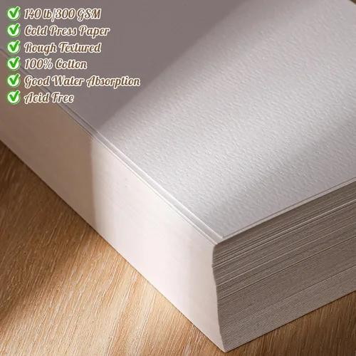 Miniatura 3 de Prudiut 120 hojas de papel de acuarela a granel, 140 lb/300 GSM papel blanco de algodón prensado en frío, 5 x 7 pulgadas, perfecto para niños