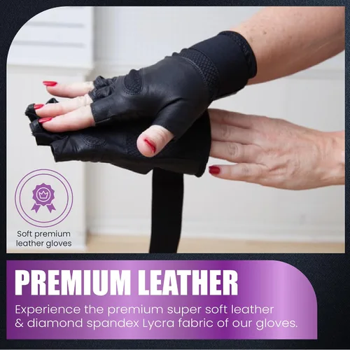 Miniatura 3 de Guantes de muñeca asegurados estilo Fusión - Guantes acolchados de gel, guantes de entrenamiento con soporte para muñeca, guantes de yoga, guantes