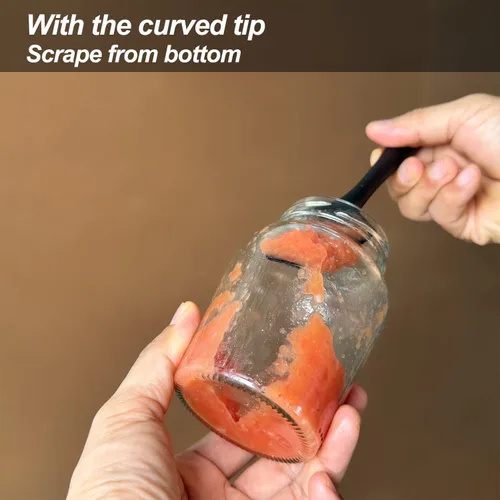 Miniatura 5 de Mini espátulas de silicona, espátula pequeña curvada con cuenco poco profundo para cocina, raspador de tarro sin costuras para cocinar hornear