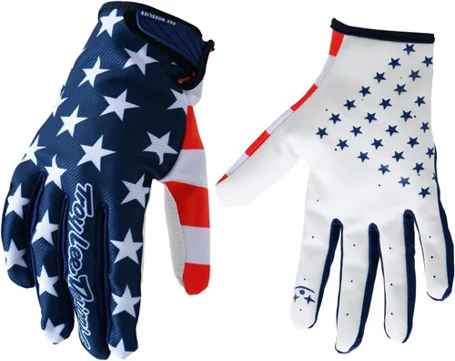 Guantes de ciclismo con bandera americana, para motocicleta, bicicleta, dedos completos, todoterreno, deportes al aire libre, para hombres, mujeres
