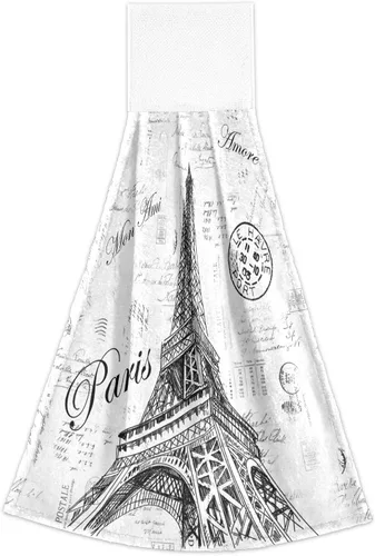 Miniatura 2 de Nander Toalla de algodón Paris Eiffel Tower, 2 toallas absorbentes para baño, lavable a máquina