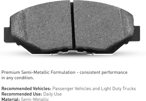 Miniatura 2 de R1 Concepts Pastillas de freno delanteras semimetálicas serie 2311-0691-00 Compatible con Nissan Pathfinder 1996-2004, INFINITI Q45 1997-2001