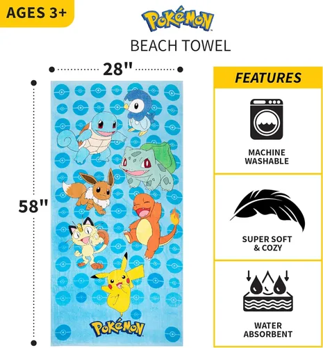 Miniatura 7 de Franco Pokemon Pikachu - Toalla con capucha + toalla de playa Pokemon