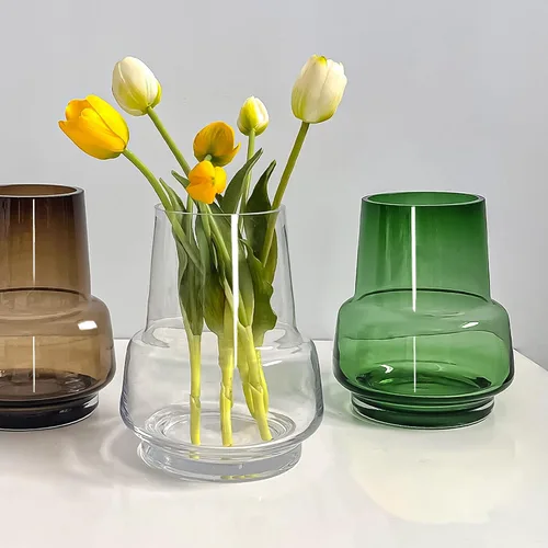 Miniatura 7 de Aoderun Jarrón de vidrio para flores, hecho a mano, moderno, grande, para centros de mesa, sala de estar, oficina, comedor y mesa de café, cocina