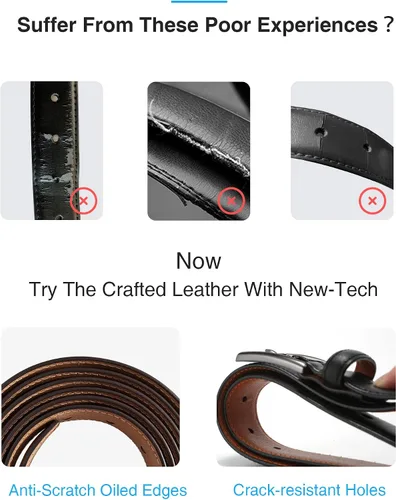Miniatura 4 de CHAOREN Cinturón de vestir para hombre Cinturón de cuero genuino para hombres de 1 18 pulgadas formal compañero perfecto para zapatos de vestir