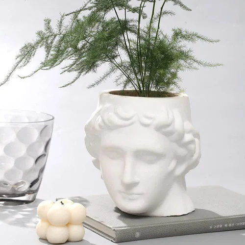 Miniatura 4 de Molde de maceta de estatua 3D, molde de jarrón de cemento para regalos de cumpleaños, decoración de oficina en casa y herramientas de fabricación