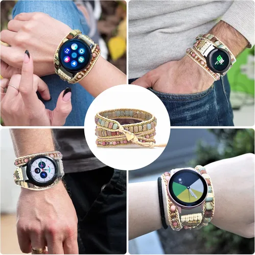 Miniatura 5 de Correa de reloj boho hecha a mano para Samsung Galaxy con piedras naturales y cuentas pulsera de cuentas
