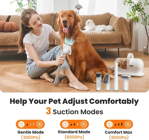 Miniatura 10 de Neakasa P1 Pro Kit de Aseo para Mascotas y Aspiradora con Succión del 99% del Pelo de Mascotas, Cortadoras Profesionales con 5 Herramientas de Aseo