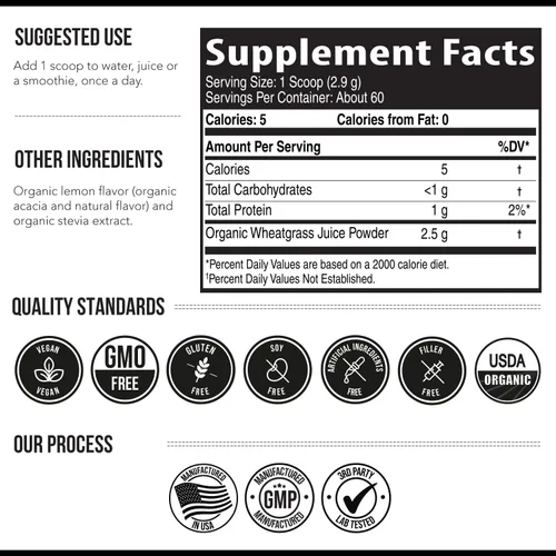 Miniatura 7 de Polvo de jugo de pasto de trigo orgánico, cultivado orgánicamente en suelo volcánico de Utah, forma cruda y bioactiva, prensado en frío y secado