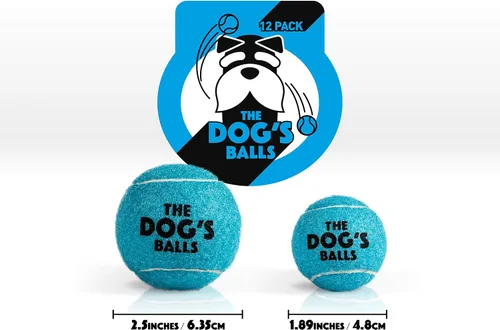 Miniatura 5 de The Dog's Balls Pelotas de tenis para perros para perros, color azul, paquete de 12 pelotas de fieltro no abrasivas, núcleo de goma resistente