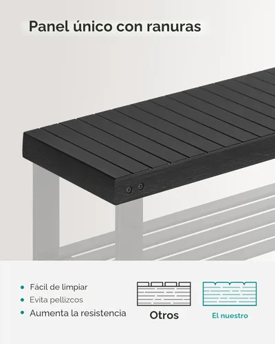 Miniatura 5 de SONGMICS Estante para Zapatos con Banco, Organizador de Almacenamiento de Zapatos de Bambú de 3 Niveles, Banco de Entrada, Soporta hasta 286 lb