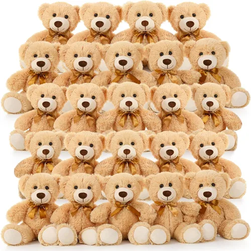 Miniatura 24 de MaoGoLan Paquete de osos de peluche para baby shower, 12 paquetes de pequeños osos de peluche en oferta, osos de peluche pequeños de 13.5" de felpa