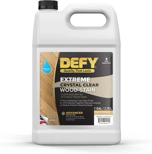 Miniatura 6 de DEFY Barniz y Sellador de Madera Extremo Todo en Uno - 1 Galón de Recubrimiento Impermeable Semitransparente para Todos los Tipos de Madera - Gris
