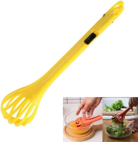 Miniatura 7 de Clip de comida 2 en 1 y batidor de huevos, batidor de huevos multifunción y clip de pan, mezclador de huevos de mano, batidora de huevos de Negro