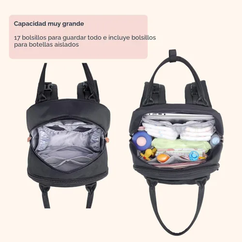 Miniatura 3 de BabbleRoo Pañalera Mochila para pañales de bebé - Bolso de viaje con artículos esenciales para bebés - Mochila multifuncional resistente al agua